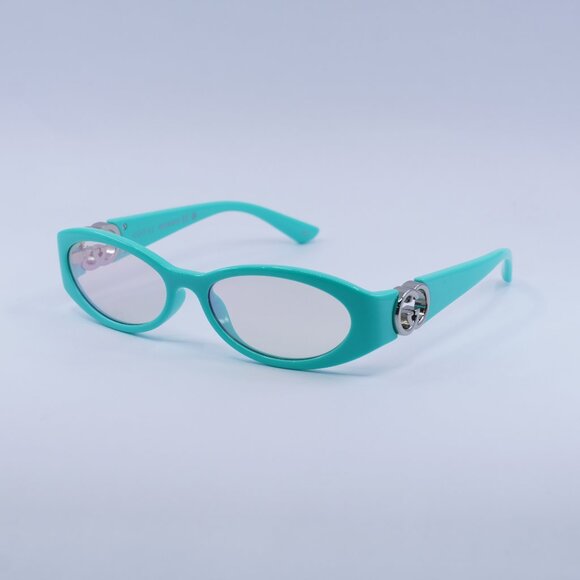 Gucci GG1660S 007 Sunglasses Shiny Blue Oval Frame, Pink Lenses - Picture 1 of 11